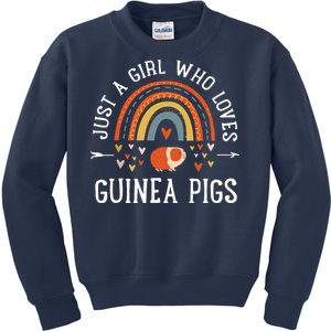 Just A Girl Who Loves Guinea Pigs Rainbow Gifts Cavy Lover Kids Sweatshirt