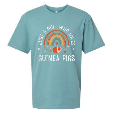 Just A Girl Who Loves Guinea Pigs Rainbow Gifts Cavy Lover Sueded Cloud Jersey T-Shirt