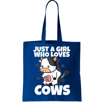 Just A Girl Who Loves Cow Cute Cow Costume Milk Farmer Gift Tote Bag