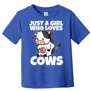 Just A Girl Who Loves Cow Cute Cow Costume Milk Farmer Gift Toddler T-Shirt