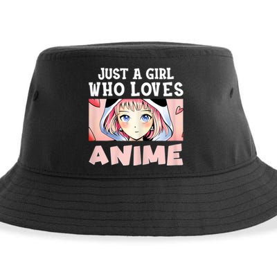 Just A Girl Who Loves Anime Kawaii Japanese Anime Sustainable Bucket Hat