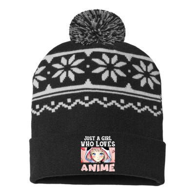 Just A Girl Who Loves Anime Kawaii Japanese Anime USA-Made Snowflake Beanie