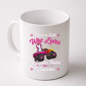 Just A Girl Who Loves Monster Trucks And Unicorns Girls Coffee Mug