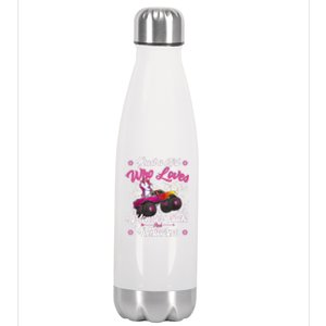 Just A Girl Who Loves Monster Trucks And Unicorns Girls Stainless Steel Insulated Water Bottle