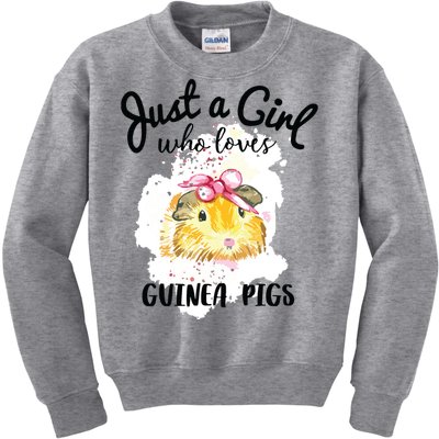 Just A Girl Who Loves Guinea Pigs Shirts Animal Lover Gift Kids Sweatshirt