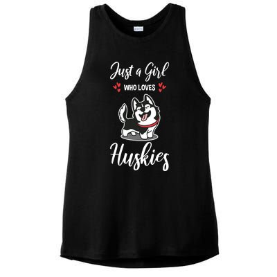 Just A Girl Who Loves Huskies Dog Owner Women Pet Husky Ladies PosiCharge Tri-Blend Wicking Tank