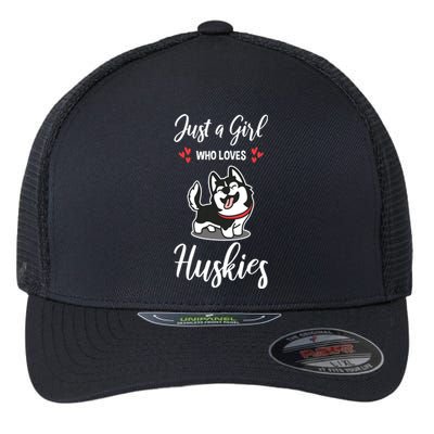 Just A Girl Who Loves Huskies Dog Owner Women Pet Husky Flexfit Unipanel Trucker Cap