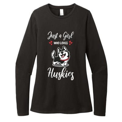 Just A Girl Who Loves Huskies Dog Owner Women Pet Husky Womens CVC Long Sleeve Shirt