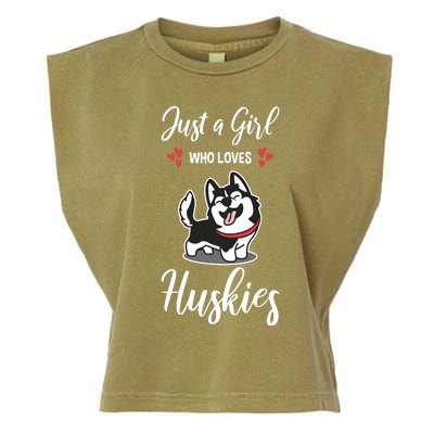 Just A Girl Who Loves Huskies Dog Owner Women Pet Husky Garment-Dyed Women's Muscle Tee