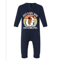 Just A Girl Who Loves Guinea Pigs Vintage Guinea Pig Infant Fleece One Piece