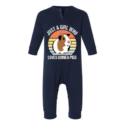 Just A Girl Who Loves Guinea Pigs Vintage Guinea Pig Infant Fleece One Piece