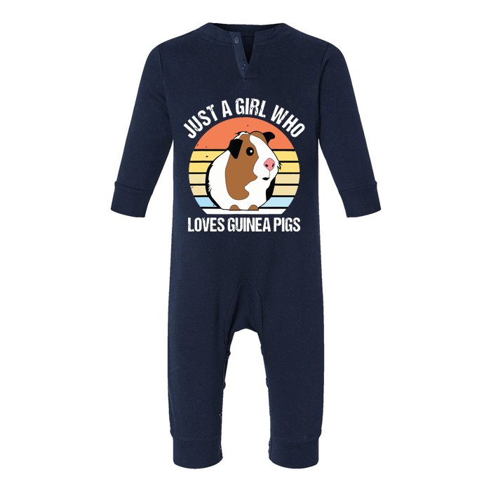 Just A Girl Who Loves Guinea Pigs Vintage Guinea Pig Infant Fleece One Piece