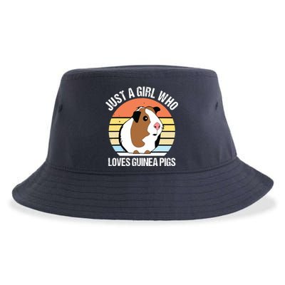 Just A Girl Who Loves Guinea Pigs Vintage Guinea Pig Sustainable Bucket Hat