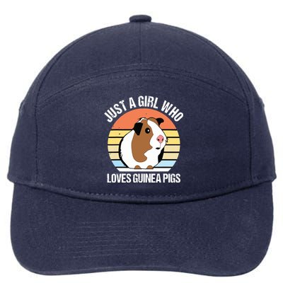 Just A Girl Who Loves Guinea Pigs Vintage Guinea Pig 7-Panel Snapback Hat