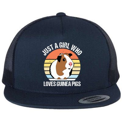 Just A Girl Who Loves Guinea Pigs Vintage Guinea Pig Flat Bill Trucker Hat