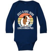 Just A Girl Who Loves Guinea Pigs Vintage Guinea Pig Baby Long Sleeve Bodysuit