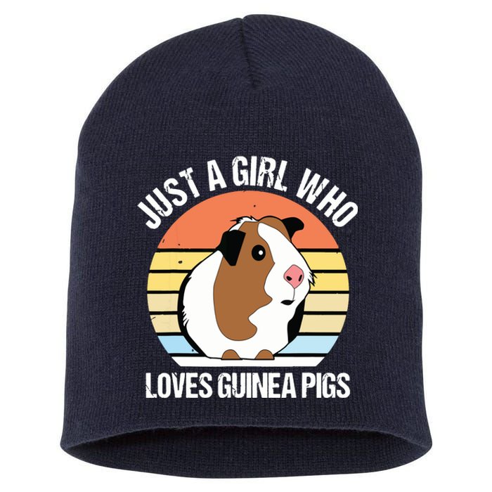 Just A Girl Who Loves Guinea Pigs Vintage Guinea Pig Short Acrylic Beanie