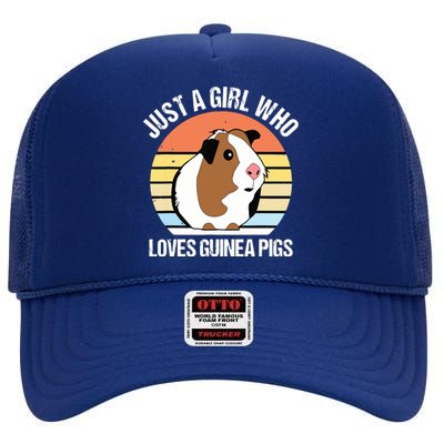 Just A Girl Who Loves Guinea Pigs Vintage Guinea Pig High Crown Mesh Back Trucker Hat