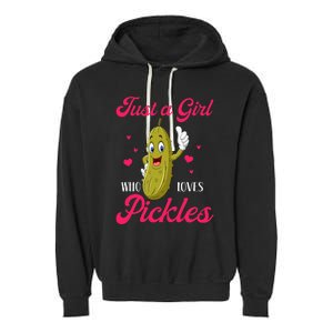 Just A Girl Who Loves Pickles Vegan Garment-Dyed Fleece Hoodie