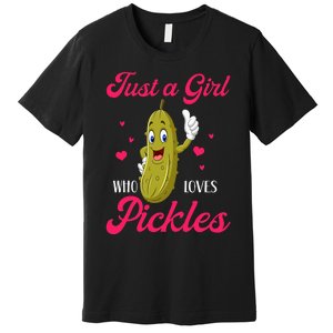 Just A Girl Who Loves Pickles Vegan Premium T-Shirt