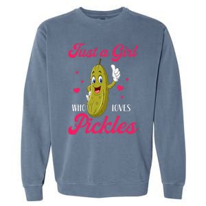 Just A Girl Who Loves Pickles Vegan Garment-Dyed Sweatshirt