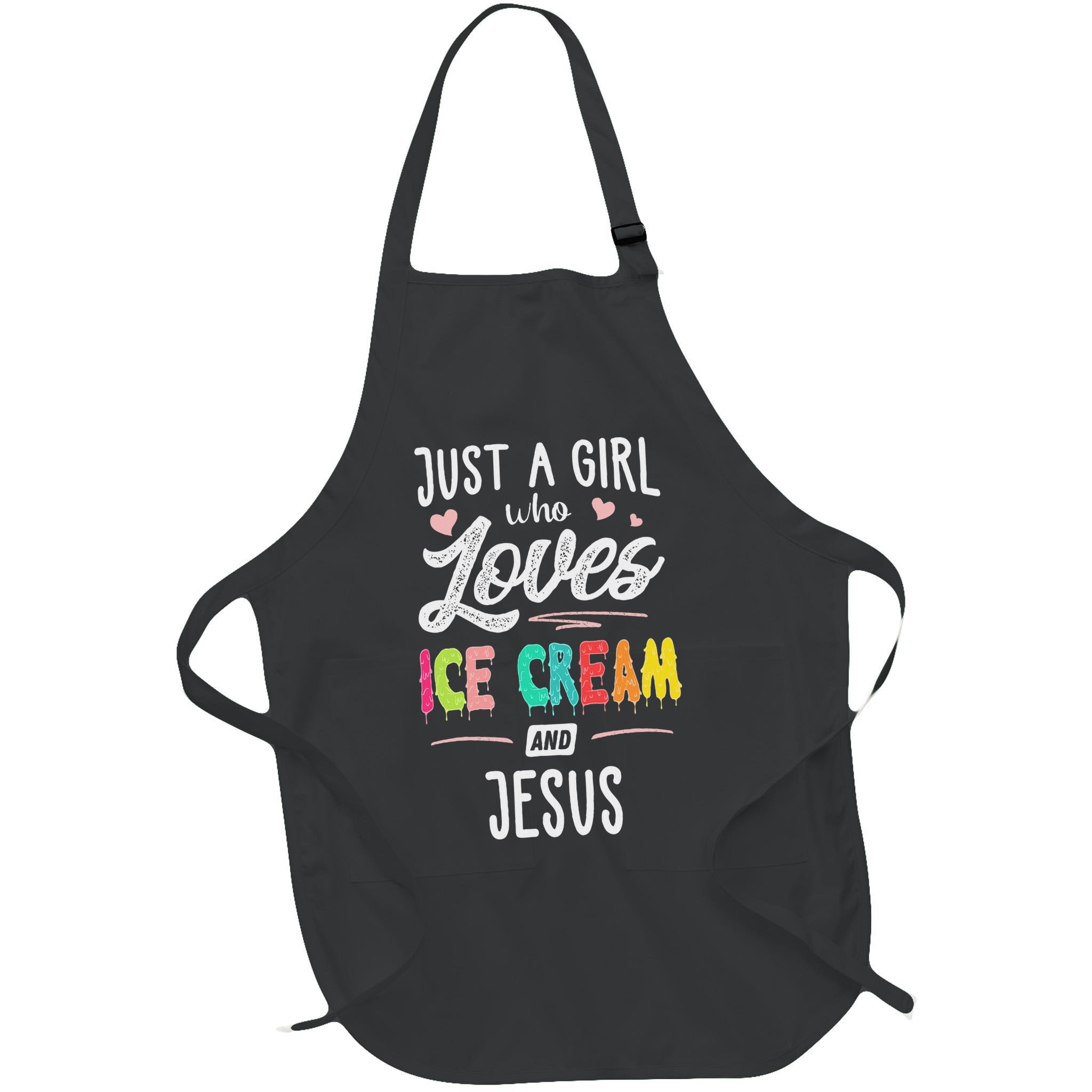 Just A Girl Who Loves Ice Cream And Jesus Gift Women Apron