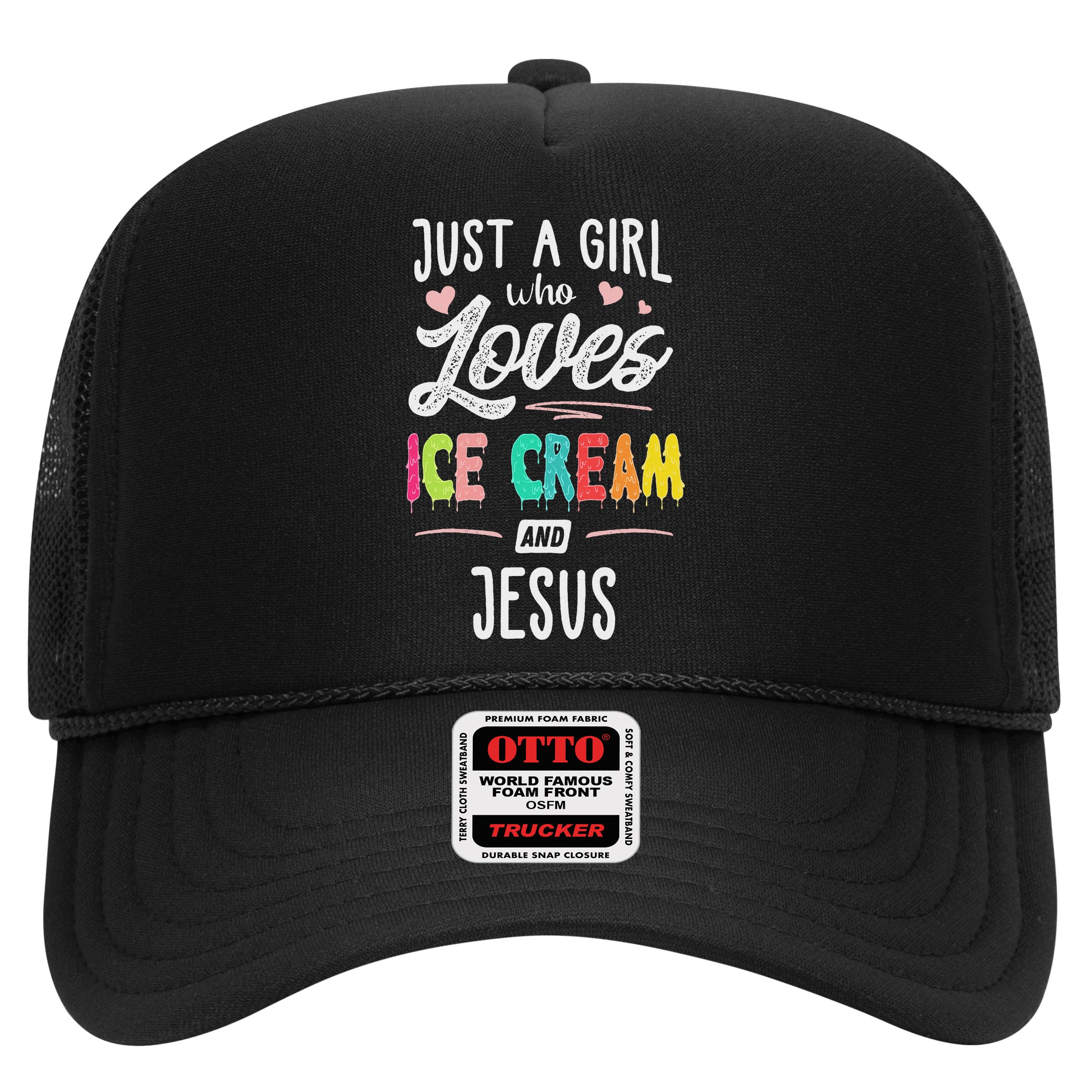Just A Girl Who Loves Ice Cream And Jesus Gift Women Hat