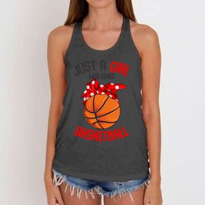 Just a Girl who Loves Basketball Girl Girl Women's Knotted Racerback Tank