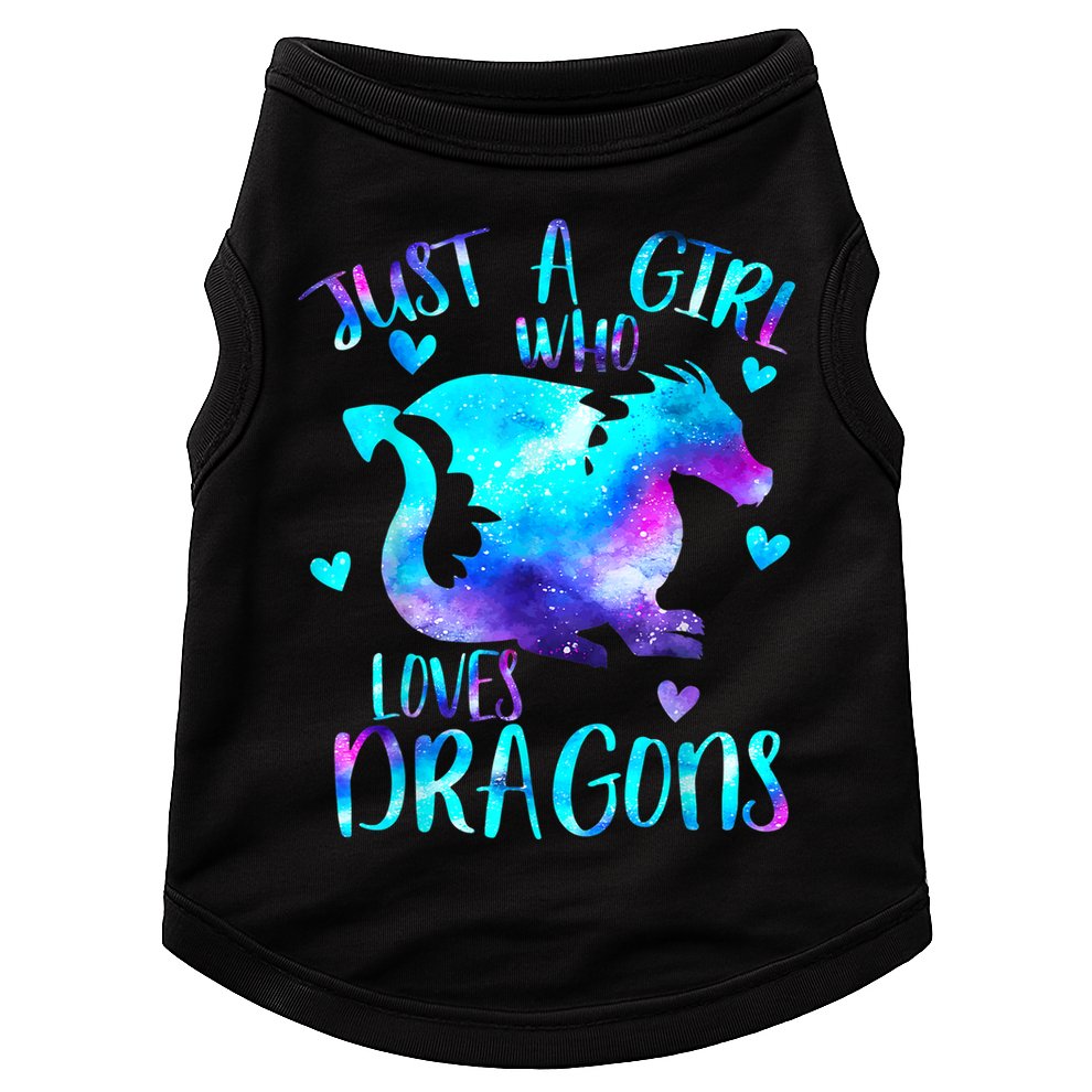 Just A Girl Who Loves Dragons Galaxy Space Dragon Cute Gift For Girls Doggie Tank