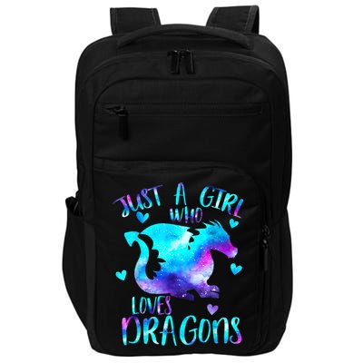 Just A Girl Who Loves Dragons Galaxy Space Dragon Cute Gift For Girls Impact Tech Backpack