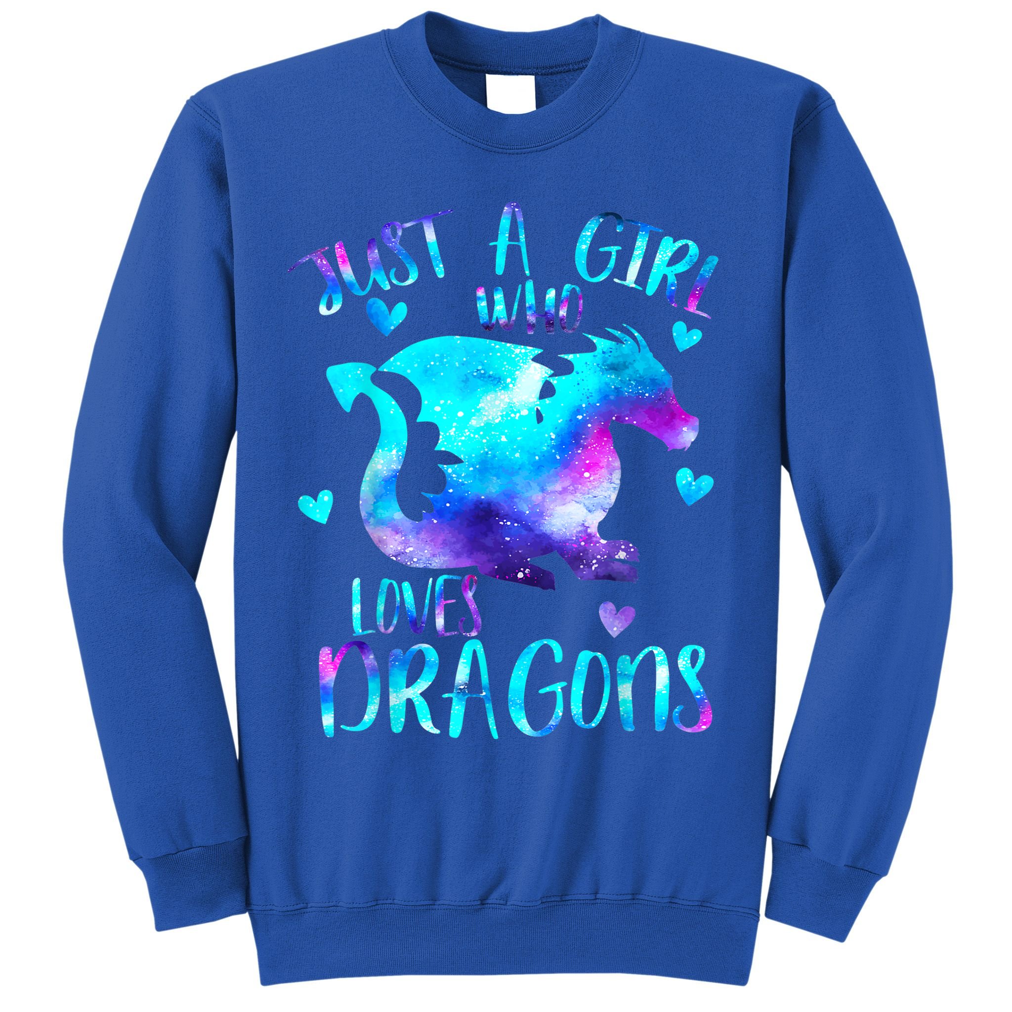 Just A Girl Who Loves Dragons Galaxy Space Dragon Cute Gift For Girls Sweatshirt