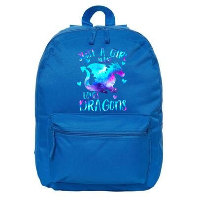 Just A Girl Who Loves Dragons Galaxy Space Dragon Cute Gift For Girls 16 in Basic Backpack