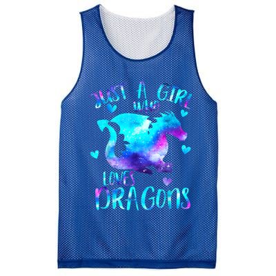 Just A Girl Who Loves Dragons Galaxy Space Dragon Cute Gift For Girls Mesh Reversible Basketball Jersey Tank