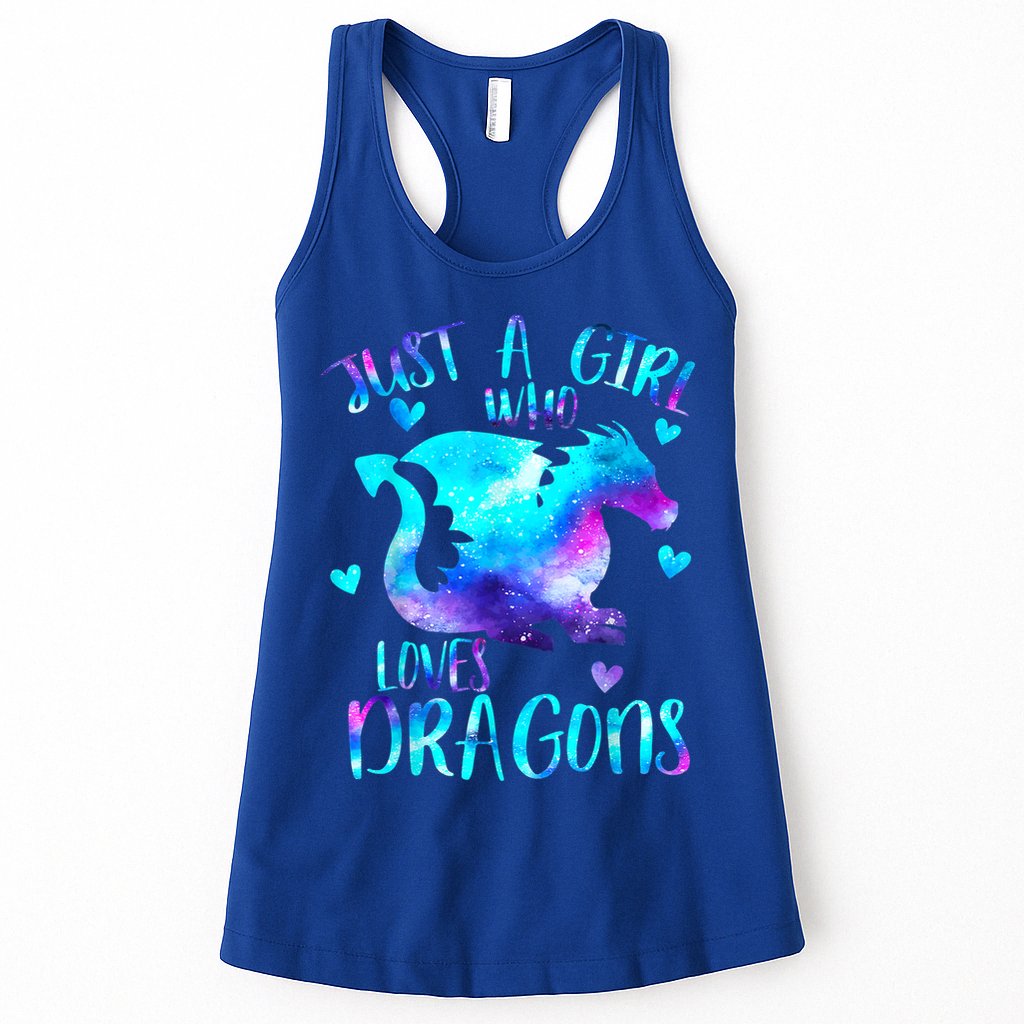Just A Girl Who Loves Dragons Galaxy Space Dragon Cute Gift For Girls Womens Tank Top