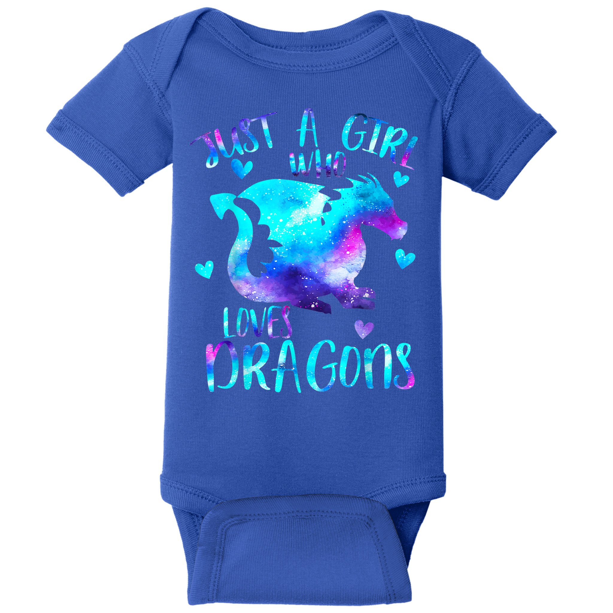 Just A Girl Who Loves Dragons Galaxy Space Dragon Cute Gift For Girls Baby Bodysuit
