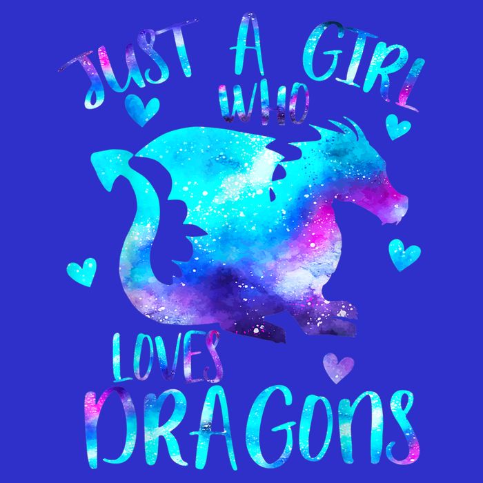 Just A Girl Who Loves Dragons Galaxy Space Dragon Cute Gift For Girls Toddler T-Shirt