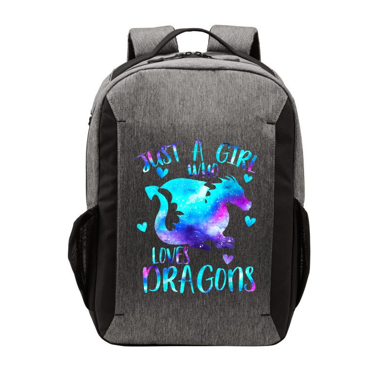 Just A Girl Who Loves Dragons Galaxy Space Dragon Cute Gift For Girls Vector Backpack