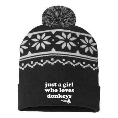 Just A Girl Who Loves Donkeys Do You Best! Funny Donkey Lover Gift USA-Made Snowflake Beanie