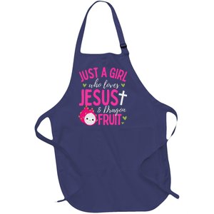 Just A Girl Who Loves Jesus And Dragon Fruit Christian Kawai Full-Length Apron With Pockets