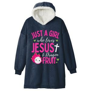 Just A Girl Who Loves Jesus And Dragon Fruit Christian Kawai Hooded Wearable Blanket