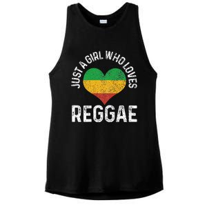 Just A Girl Who Loves Reggae Music Rastafari Rasta Gift Ladies PosiCharge Tri-Blend Wicking Tank