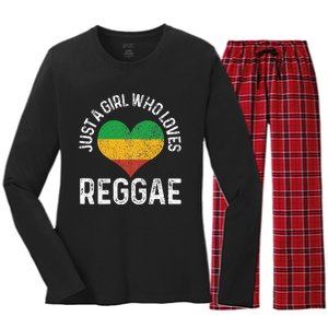 Just A Girl Who Loves Reggae Music Rastafari Rasta Gift Women's Long Sleeve Flannel Pajama Set 