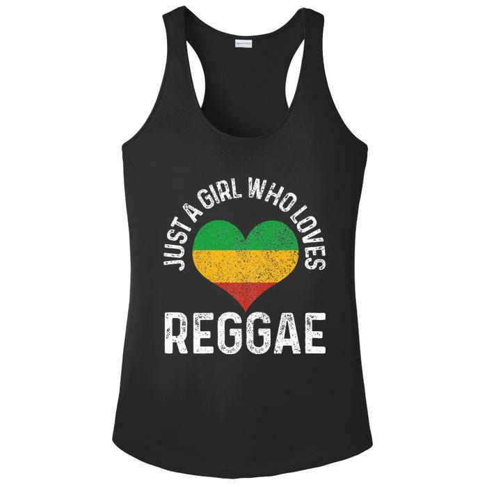 Just A Girl Who Loves Reggae Music Rastafari Rasta Gift Ladies PosiCharge Competitor Racerback Tank