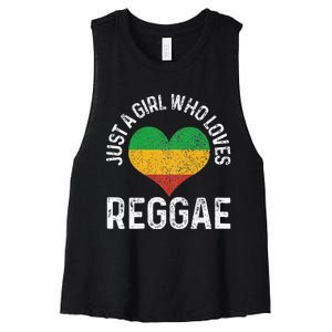 Just A Girl Who Loves Reggae Music Rastafari Rasta Gift Women's Racerback Cropped Tank