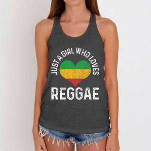 Just A Girl Who Loves Reggae Music Rastafari Rasta Gift Women's Knotted Racerback Tank