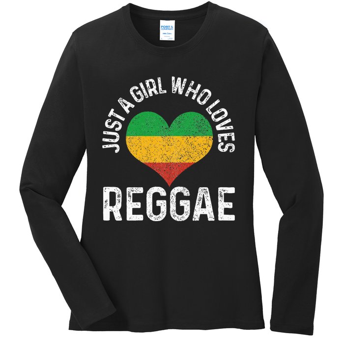 Just A Girl Who Loves Reggae Music Rastafari Rasta Gift Ladies Long Sleeve Shirt