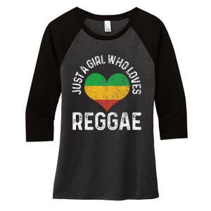 Just A Girl Who Loves Reggae Music Rastafari Rasta Gift Women's Tri-Blend 3/4-Sleeve Raglan Shirt