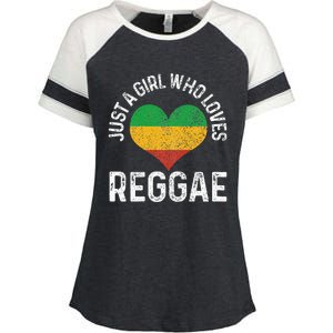 Just A Girl Who Loves Reggae Music Rastafari Rasta Gift Enza Ladies Jersey Colorblock Tee