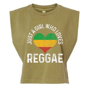 Just A Girl Who Loves Reggae Music Rastafari Rasta Gift Garment-Dyed Women's Muscle Tee