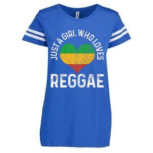 Just A Girl Who Loves Reggae Music Rastafari Rasta Gift Enza Ladies Jersey Football T-Shirt